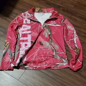 Realtree Pink and Brown Camouflage Half-Zip
